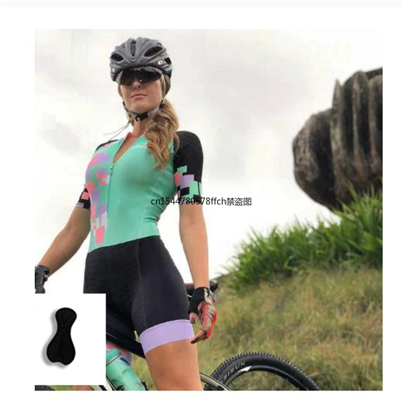 

Women's Custom Bicycle Suits, With Clothing Triathlon Jumpsuit, Wholesale Breathable Summer Short Sleeve Cycling Jersey Suits