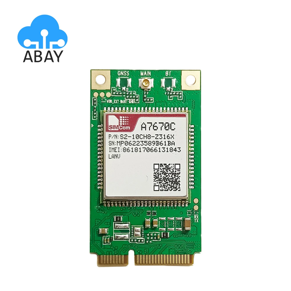 

SIMCOM A7670C-LANV PCIE B1/B3/B5/B8/B34/B38/B39/B40/B41 CAT1 only Data not GPS/Voice A7670C-LANV 4G CAT1 Module Core Board