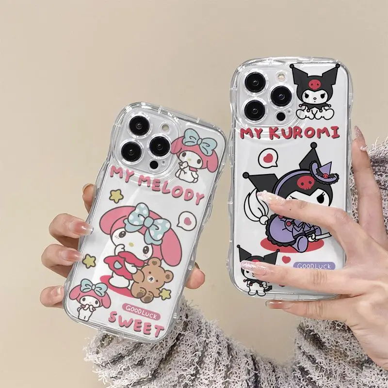 

Anime Sanrio Phone Case Kuromi Accessories Cute Cartoon Kawaii Apply Iphone1413Promax Protective Case Anti-Drop Toys Girls Gift