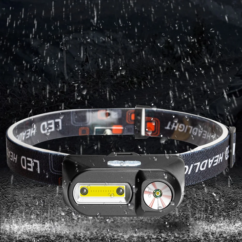 

LED Headlamp 6 Modes USB Charging XPE+COB 240LM Headlight Heads Torch Flashlight for Fishing Running Camping