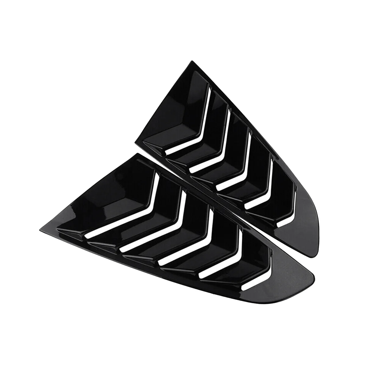 

Gloss Black Rear Side Vent Quarter Window Louver Shutter Cover Trim for 2015-2022