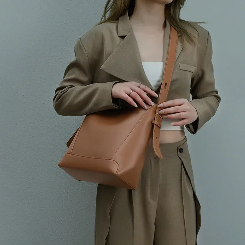 Новая женская сумка-мешок роскошная дизайнерская сумка на плечо кожаная простая