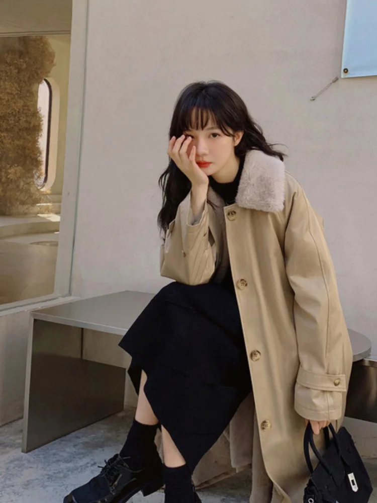 Длинная модная однотонная пуховая стеганая куртка в Корейском стиле новинка 2022