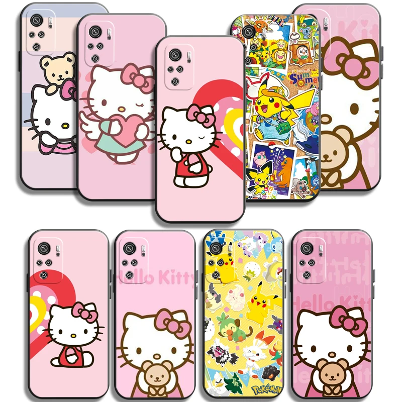 

Hello Kitty Cute Phone Cases For Xiaomi Redmi Note 9T 9A 9T 8A 8 2021 7 8 Pro Note 8 9 Cases Carcasa Funda Soft TPU Coque