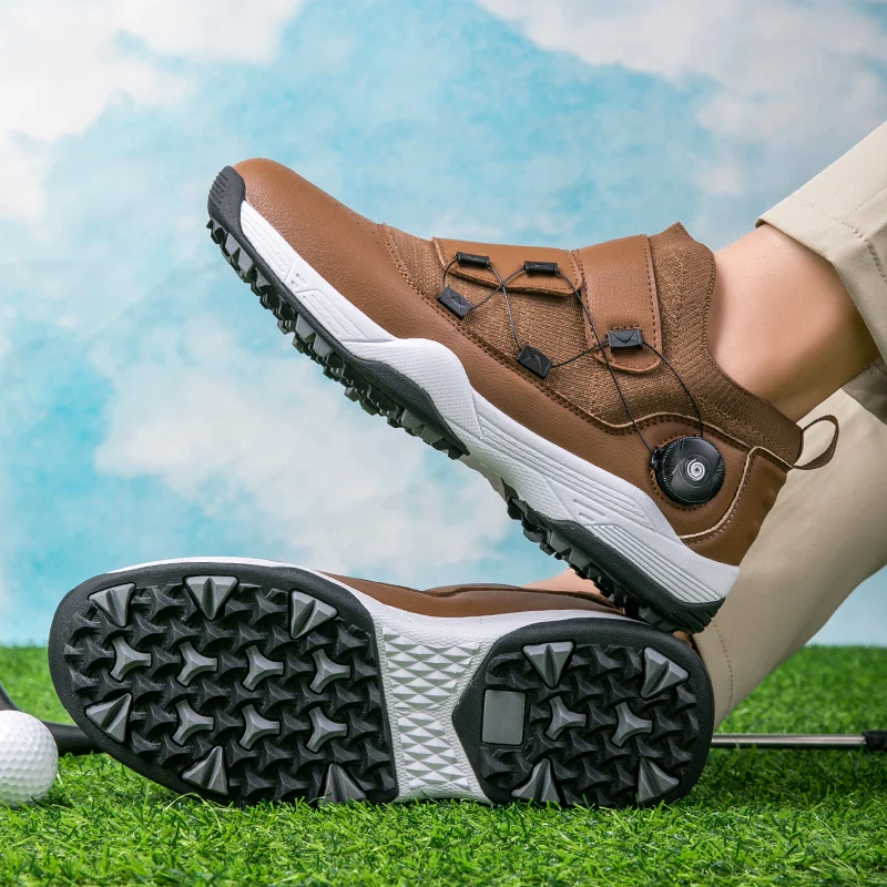 Fashion Professional Golf Shoes Men's Comfortable Golf Shoes Outdoor Antiskid Fitness Golf Shoes Jogging and Walking