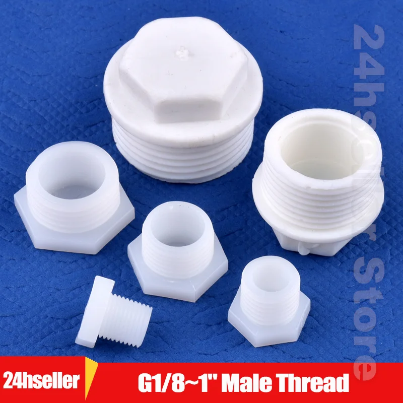 

1~100pcs G1/8~1" Male Thread Plastic Hose End Plug Aquarium Tank Aerator Hose Joint Irrigation System Water Supply Pipe End Cap