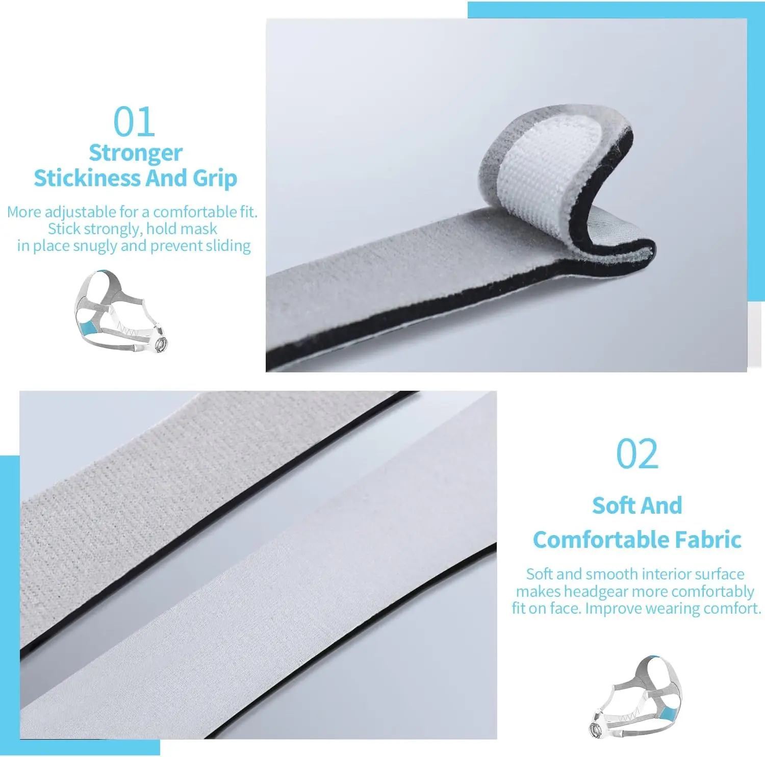 Головной убор для AirFit N20/AirTouch N20 мягкий удобный унисекс сменный ремешок головного