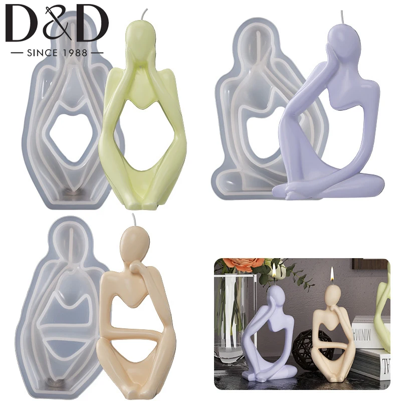 

1Pcs DIY Human Body Statue Silicone Mold Culptures Figurines Decoration Office Desk Articles Epoxy Silicone Casting Molds Gifts