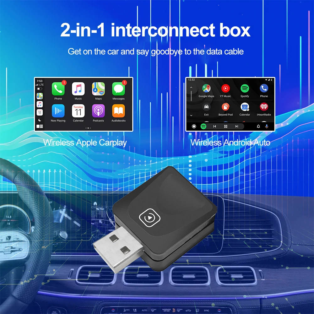 Проводной и беспроводной адаптер Carplay для Apple Android автоматический мини-адаптер