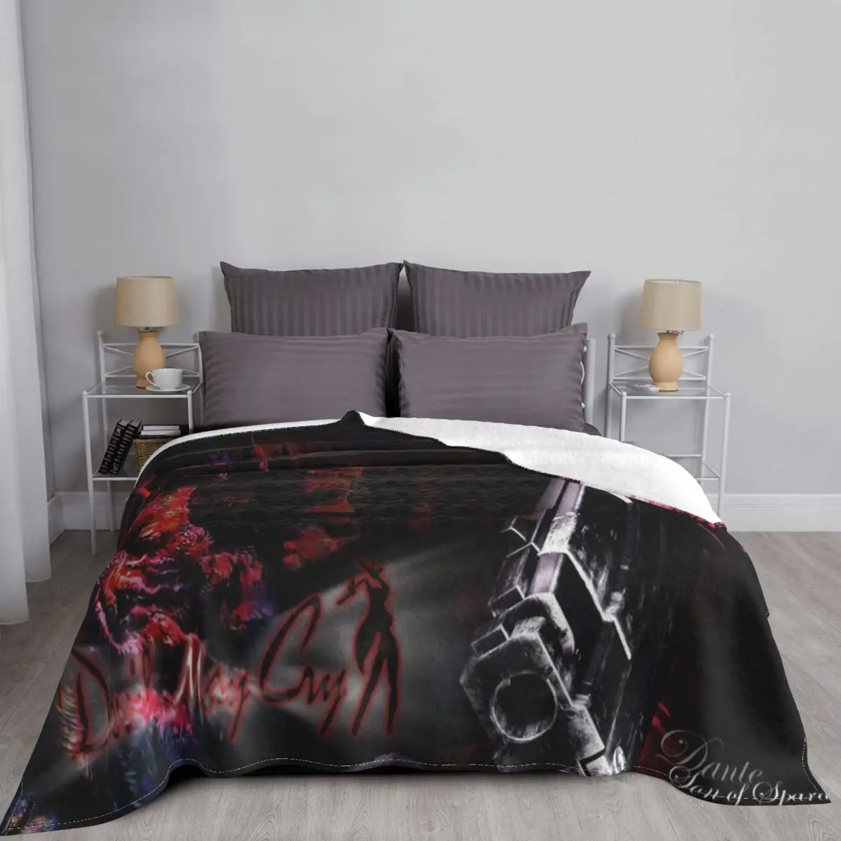 D-Devil May Cry DMC Game Blanket Fleece All Season Cartoon Wielofunkcyjny ciepły koc do rzucania na pościel Narzuty biurowe