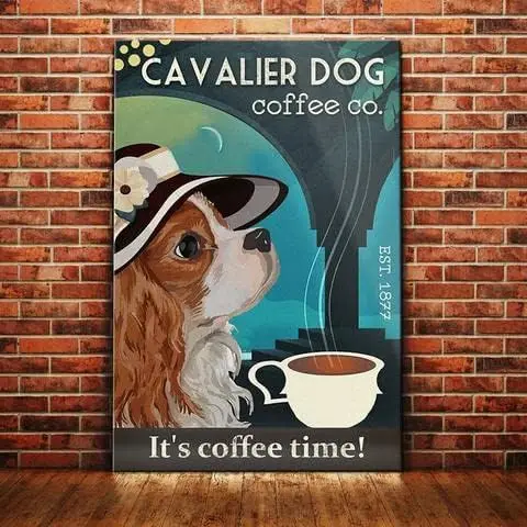 Металлический знак модель &quotкавалер Кинг&quot Чарльз спаниель собака кафе тройная