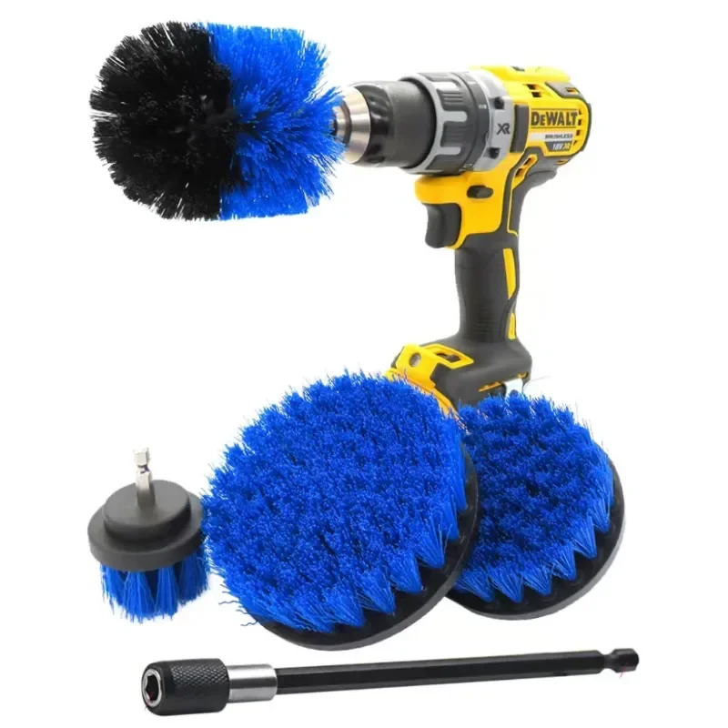 

Power Attachment With Brush Cleaning Set Drill Extender Bathroom Cleaning Kitchen Scrubber 3/4pcs Brush Kit Polisher Tools