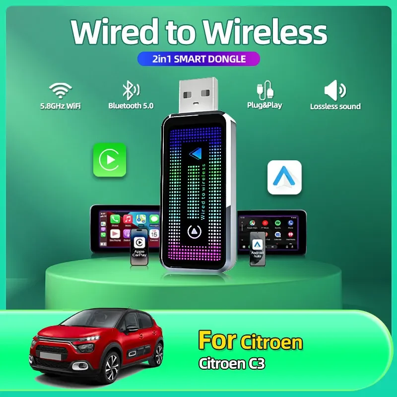 Новый беспроводной адаптер Mini Carplay 2 в 1 бесшовная интеграция Android Auto ключ Apple USB Type-C