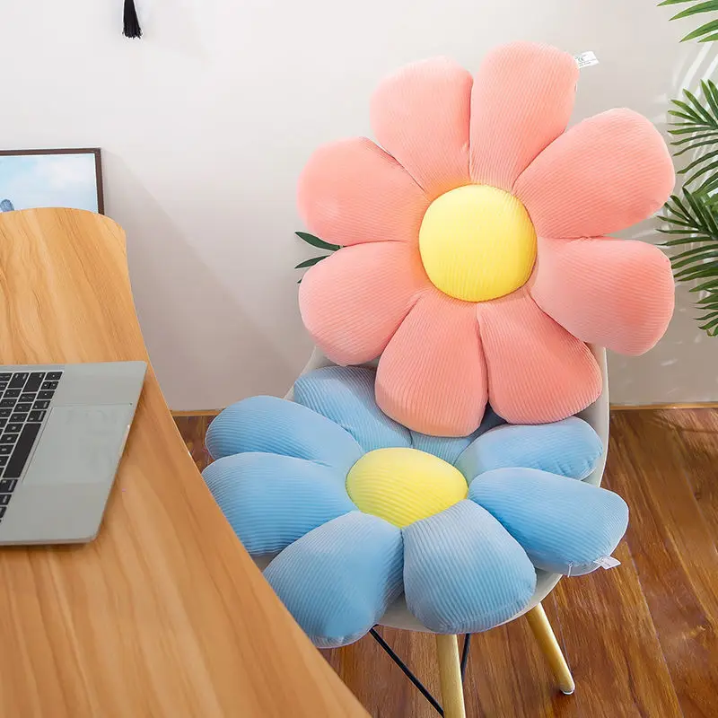 

80cm Smile Chrysanthemum Plush Toy Stuffed Soft Doll Pet Sofa Cushion Mat Pillow Home Car Decor Adult/Girls Colorful Kawaii Gift