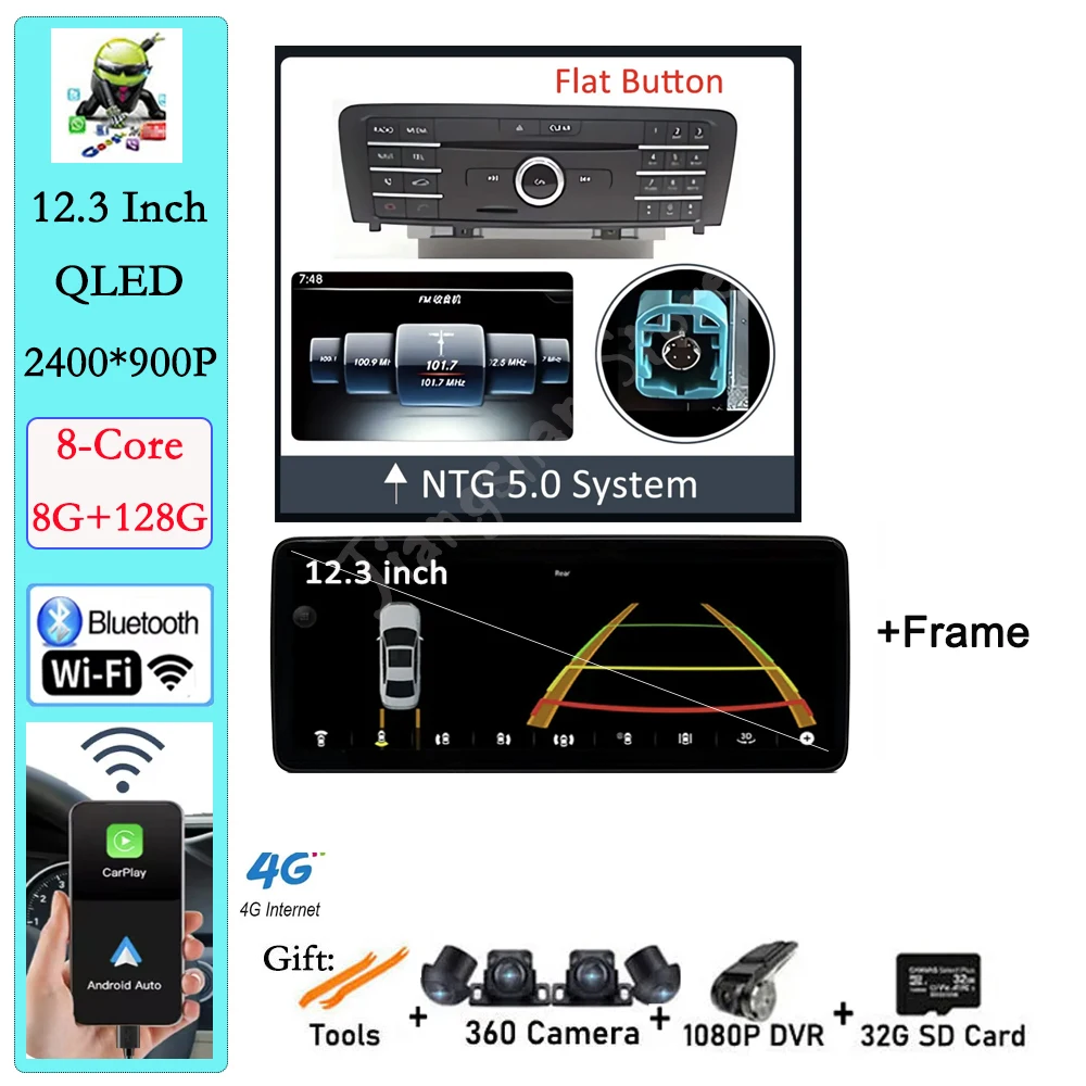 

Новые автомобильные аксессуары Android 15 Auto RHD для Mercedes Benz C Class W205 GLC X253 2014-2018 Carplay Мониторы Мультимедийный плеер