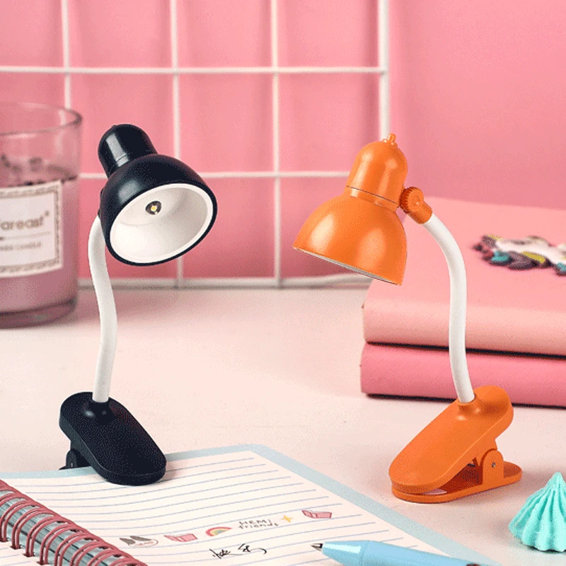 

1x Mini Portable Desk LED Light Table Battery Powered Adjustable Reading Book Clip Lamp Desk Laptop Night Light Eye Protection