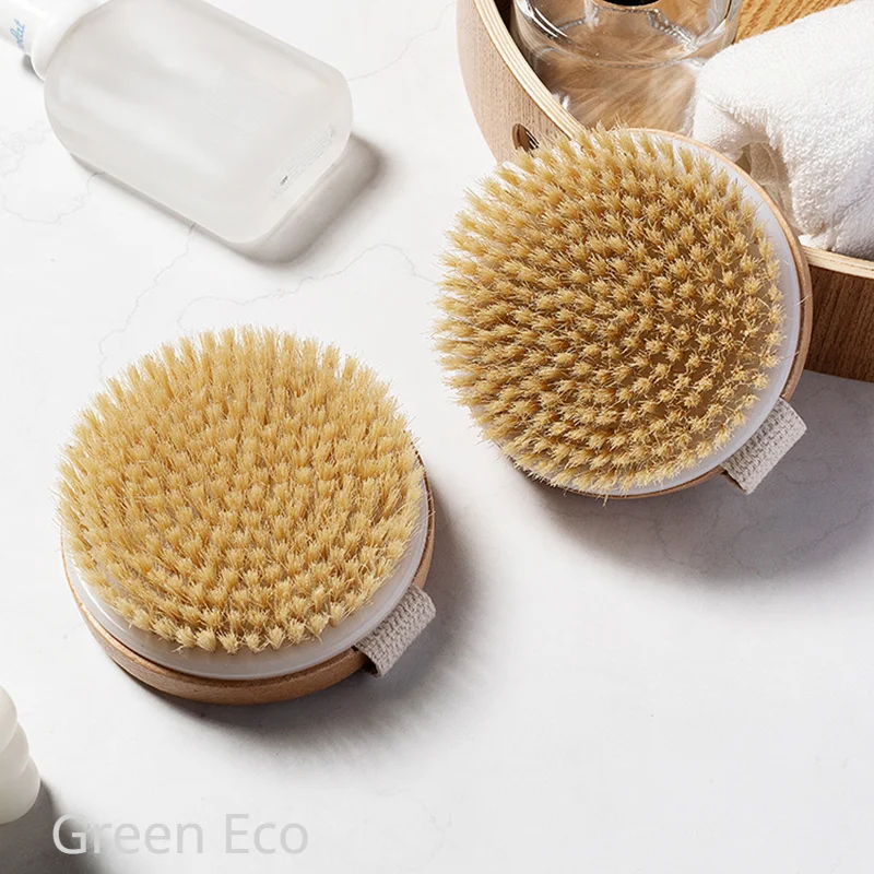 

1 Pc Wet Dry Skin Body Natural Bristle Brush Soft SPA Brush Bath Massager