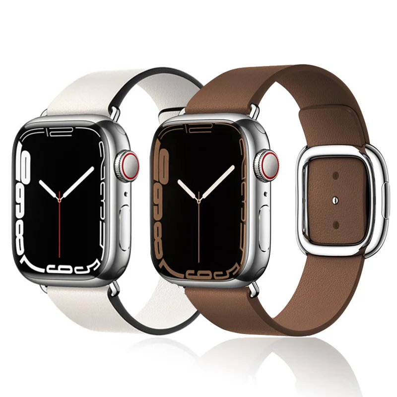 

Ремешок кожаный для Apple Watch band 45 мм 41 мм 44 мм/40 м 42 мм/38 мм