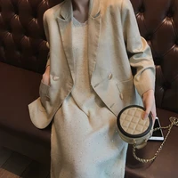 office blazers french style women solid colors single breasted suits 2021 spring autumn new fashion commute blazer with button