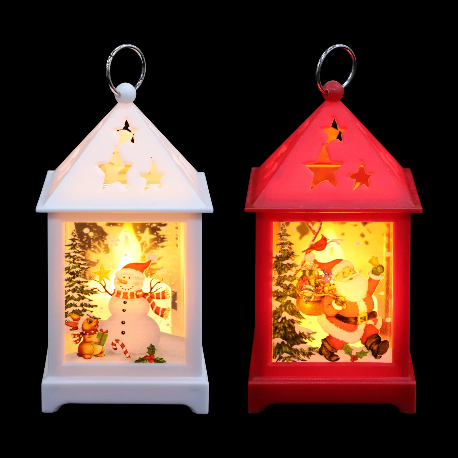 

2Pcs Christmas Hanging Night Desktop Lamp Decorative Lamp Xmas Lamp