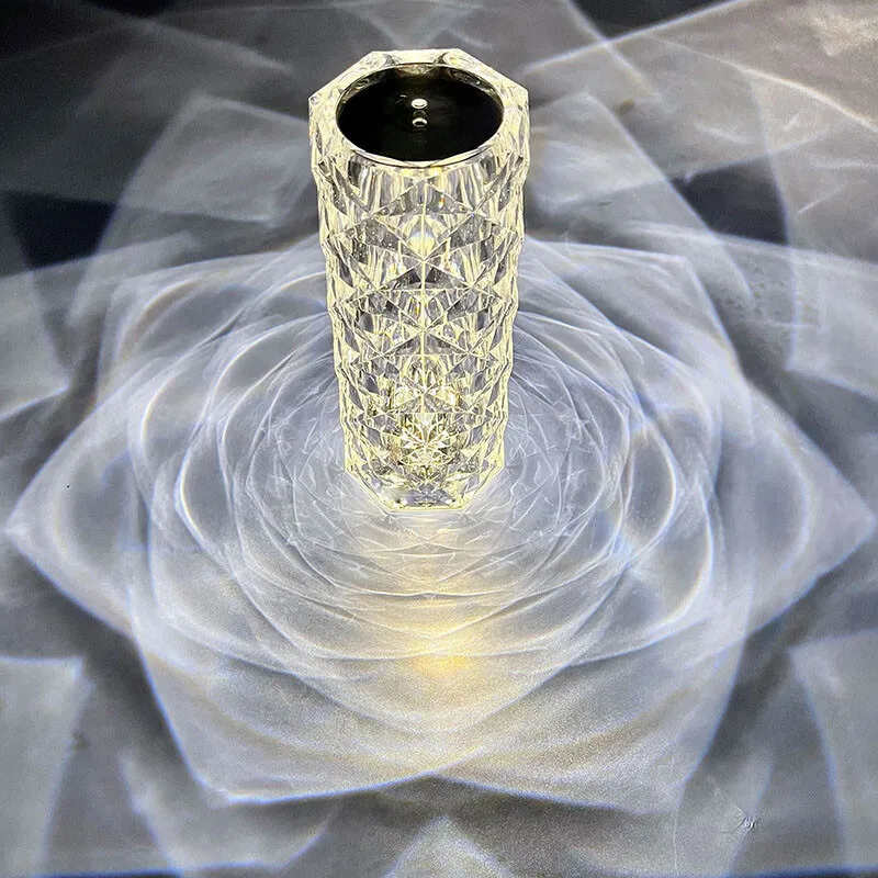 

Touch Color Changing Bedroom Crystal Night Light Diamond Pattern Bedside Atmosphere Lamp Rechargeable Table Lamp Night Light