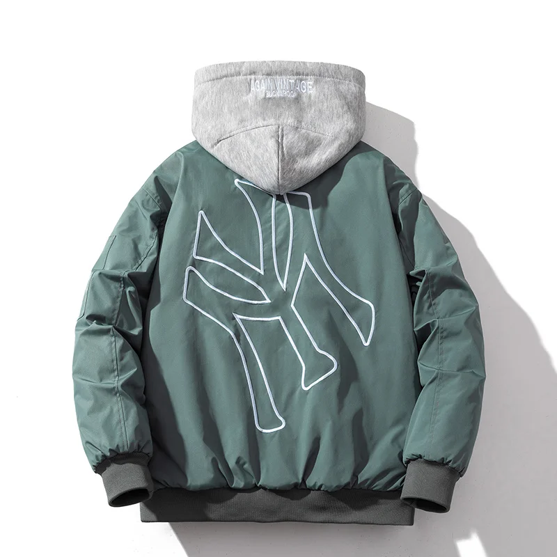 

Baseball Varsity Jacket Men Winter Women Embroidery Bomber Letter Streetwear Vintage Couples fall Hooded Windbreaker