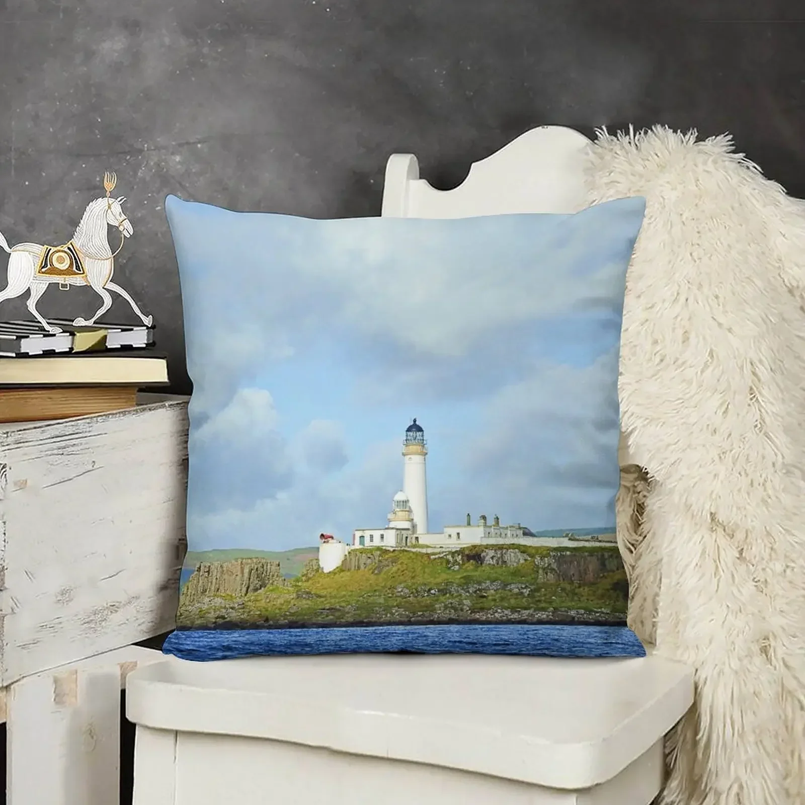 P뷰 Isle Lighthouse Scotland Декоративная подушка Плед Диван Новогодняя