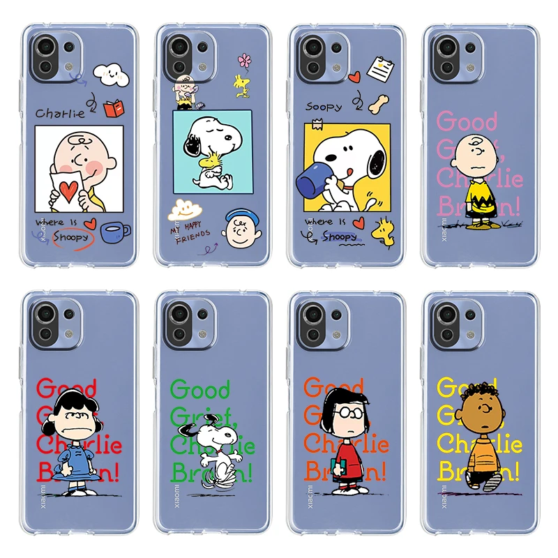 

Anime Snoopy Dog Cute For Xiaomi 12 12X 11 11T 10T 10S Note 10 Ultra Pro Lite 5G Soft Transparent Phone Case Cover Coque Capa