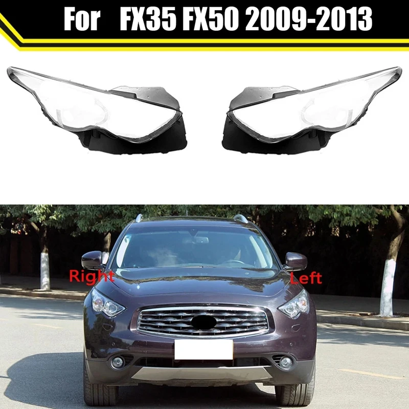 

Car Headlight Cover Lamp Shell Mask Lampshade Lens Glass Head Light Lamp Cover for Infiniti FX35 2009-2013