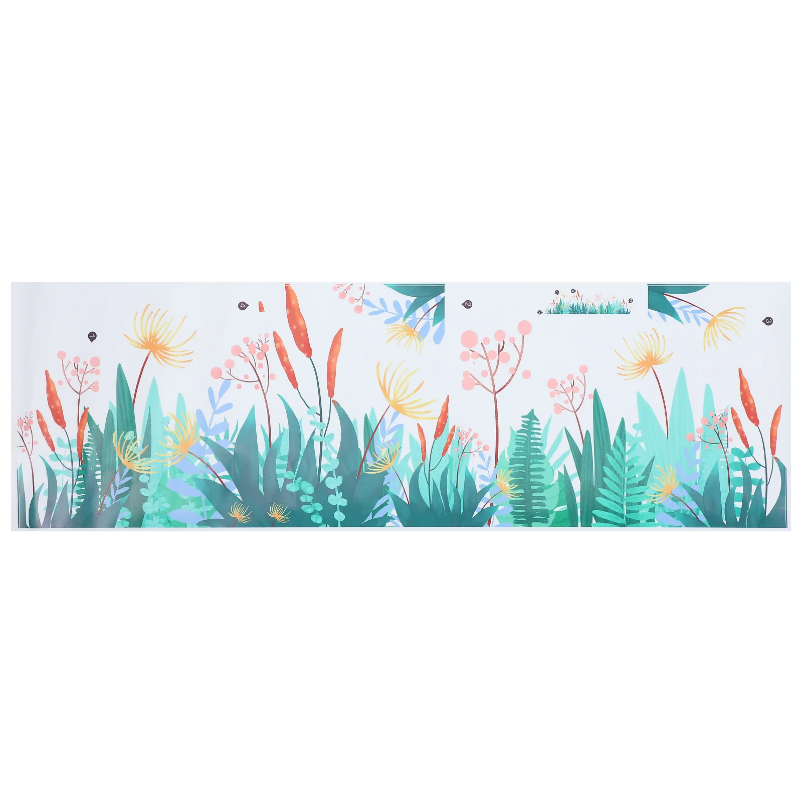 

1 Sheet Wall Border Sticker Self-adhesive Green Grass Pattern Wall Trim Decal