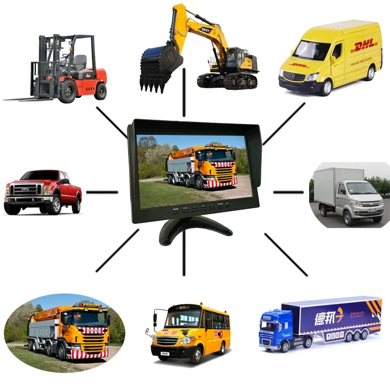 10 1-дюймовый 4-канальный 1080P ночного видения реверсивная резервная камера DVR