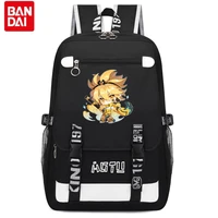 bandai naruto new large capacity anime adjustable backpack simple student lightweight neck protector bag