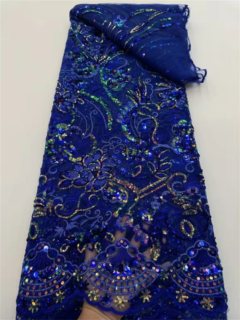 

Bule французская Роскошная фототкань с вышивкой, 5 ярдов, африканская кружевная ткань для свадьбы RF48T