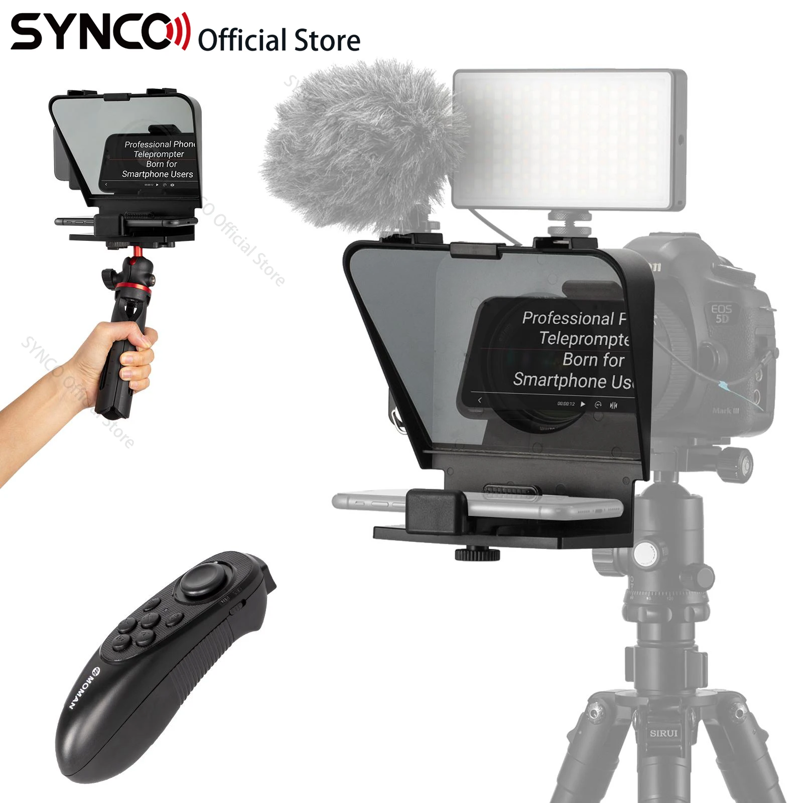 

Synco MT1Smartphone Teleprompter Kit Portable Teleprompters for IPhone Huawei Phone DSLR Recording Smartphone Video Live Camera