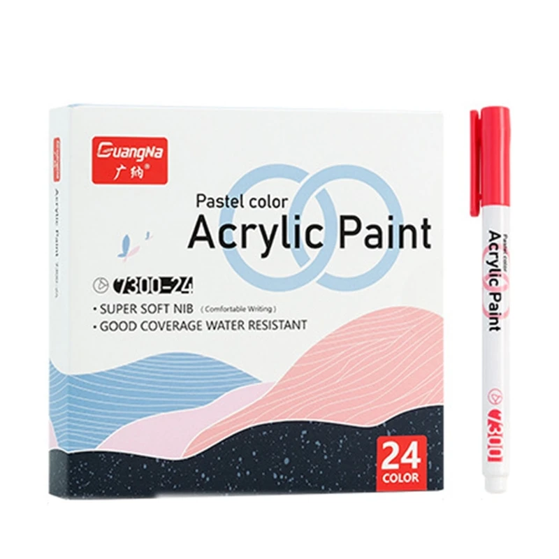 

12/24/36 Colors Acrylic Paint Marker Pens Round Point for Wood Canvas Stone Rock Painting Glass Ceramic Surfaces DIY Crafts Mak