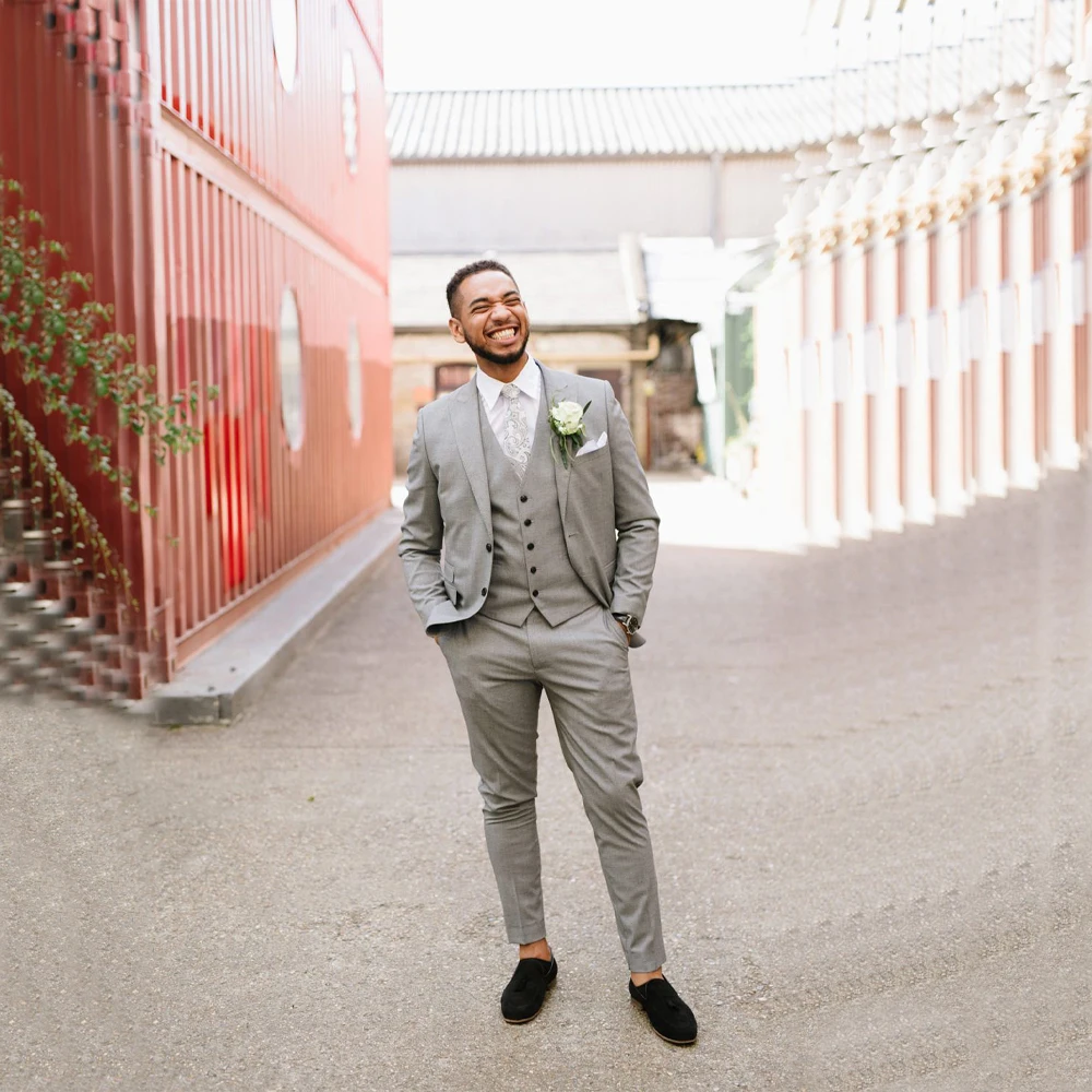 

Men 3pcs Slim Tailored Dress Wedding Groomsmen Party Set Stage Costume Men's Evening Outfit Elegant Mens Suit Jackets Mems Suits