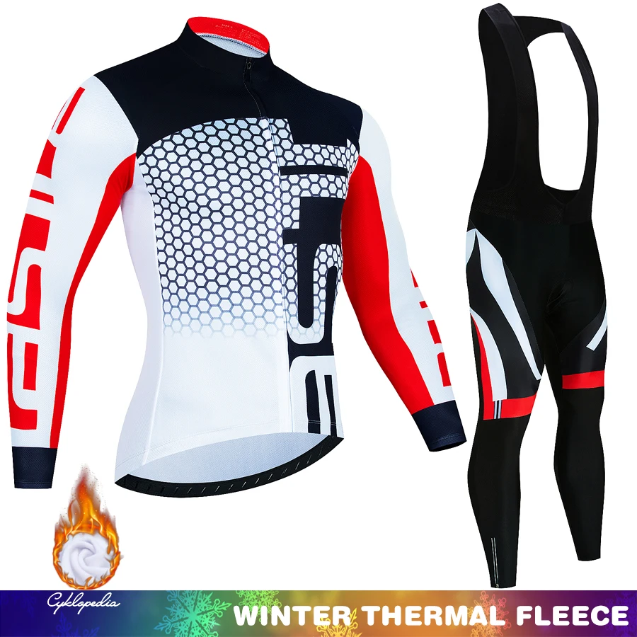 

Трикотажный комплект для велоспорта, теплое флисовое пальто с длинным рукавом, куртка, одежда для велоспорта, комбинезон с 19D гелевыми вставками, зимние велосипедные костюмы, 2023
