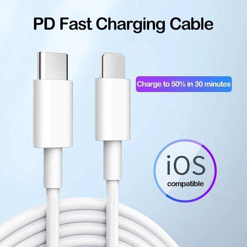 

USB C к PD 20 Вт Кабель для быстрой зарядки и передачи данных для iPhone 11 12 13 Pro Max 7 8 iPad PD Зарядное устройство Usb Type C провод шнур для передачи данных 1 ...