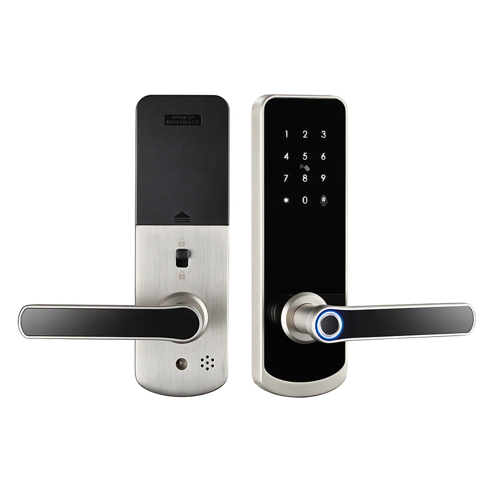 

Door handle wireless biometric fingerprint digital cylinder wifi smart double tuya access control door tt smart locks