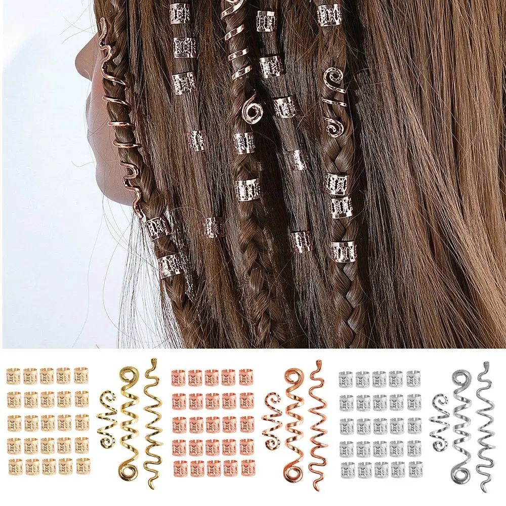 

Hair Supplies Ethnic Style Women Men Dreadlocks Hair accessories Dirty Braid Hair Buckles Tube Clips Spiral Beads Rings