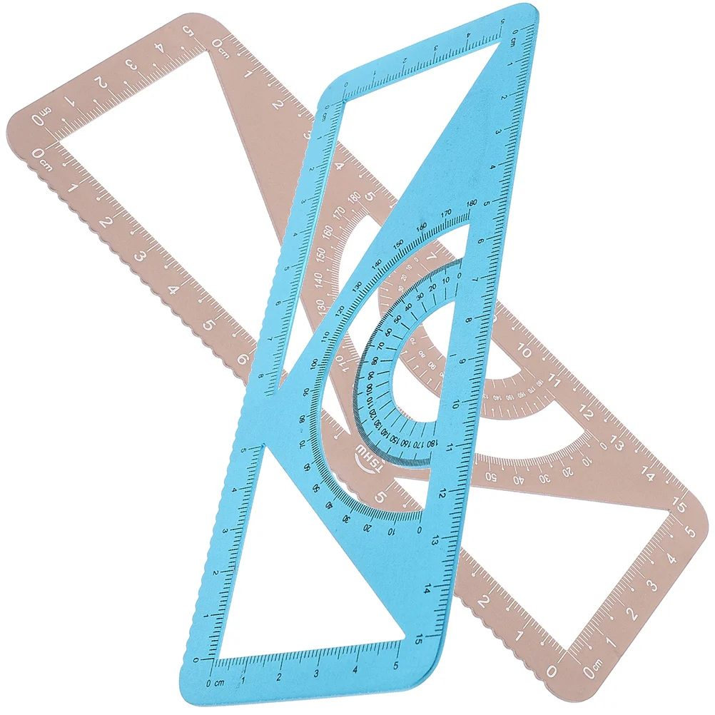 

2Pcs Protractor Student Drafting Ruler Engineering Drawing Supply Precise Measuring Ruler
