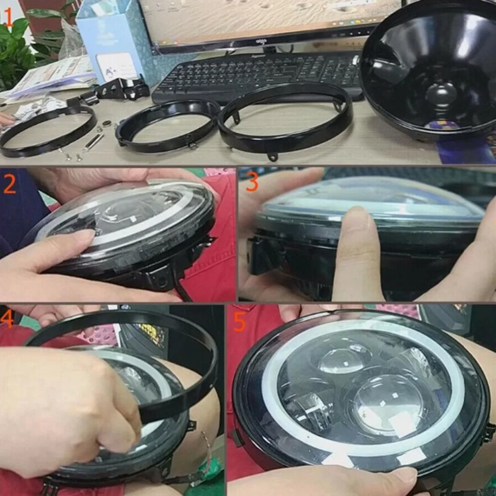 

Light Universal Headlamp Housing Motorcycle Head Light Lamp Headlight New