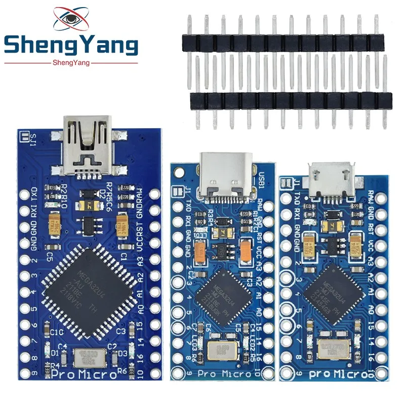 Pro Micro ATmega32U4 5 в 16 МГц, замена ATmega328 для Arduino Pro Mini на 2-рядный штырьковый разъем для Leonardo Mini Usb интерфейс
