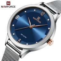 naviforce top brand women watch luxury fashion quartz watches for women blue dial elegant waterproof wristwatch gift for female