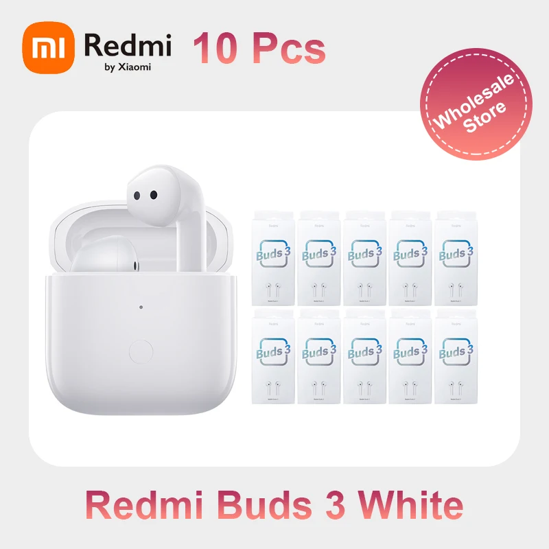

10 шт. Xiaomi Redmi Buds 3 Lite Global Edition, белые наушники Bluetooth, кошачьи уши, Ture беспроводные наушники, музыкальные наушники