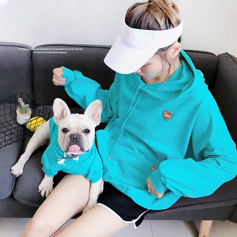 

Simple Plain Pocket Hooded Dog Matching Clothes Hoodie Sweater Clothing For Small Dog Puppy Coat Bulldog Jacket Pet Supplies