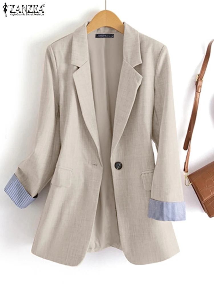 ZANZEA женский пиджак OL модные офисные пальто с длинными рукавами элегантная