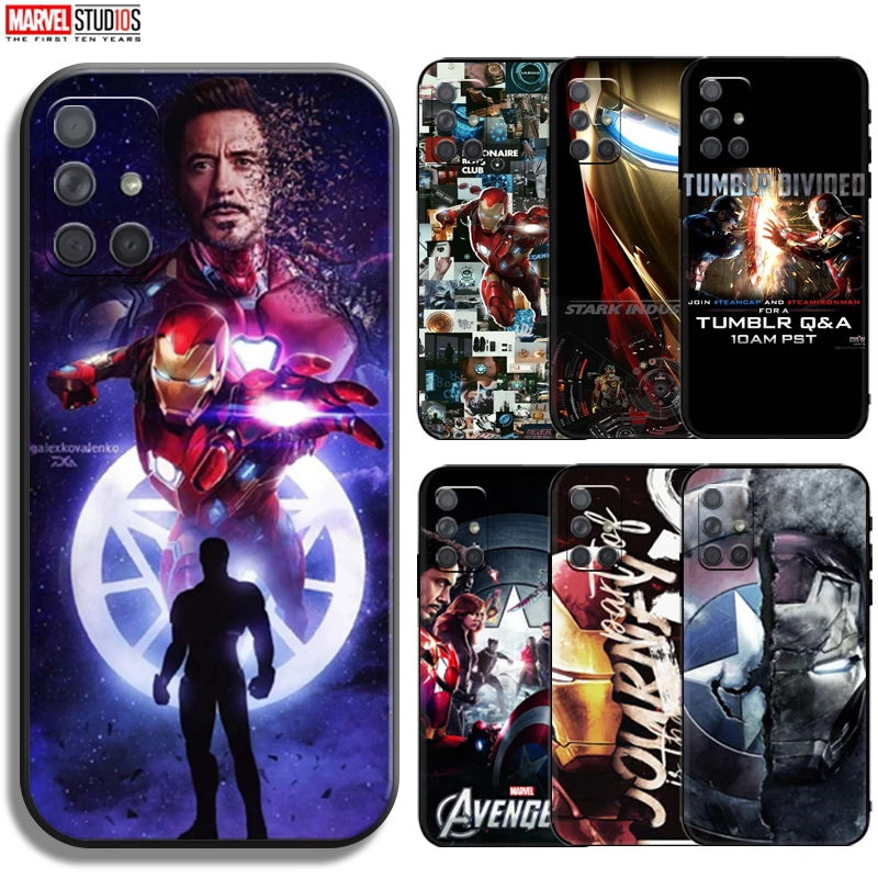 

Marvel Avengers Iron Man Phone Case For Samsung Galaxy A71 A51 A41 A31 A21 A11 A03 A72 A52 A42 A32 A22 A12 Black Bumper Funda