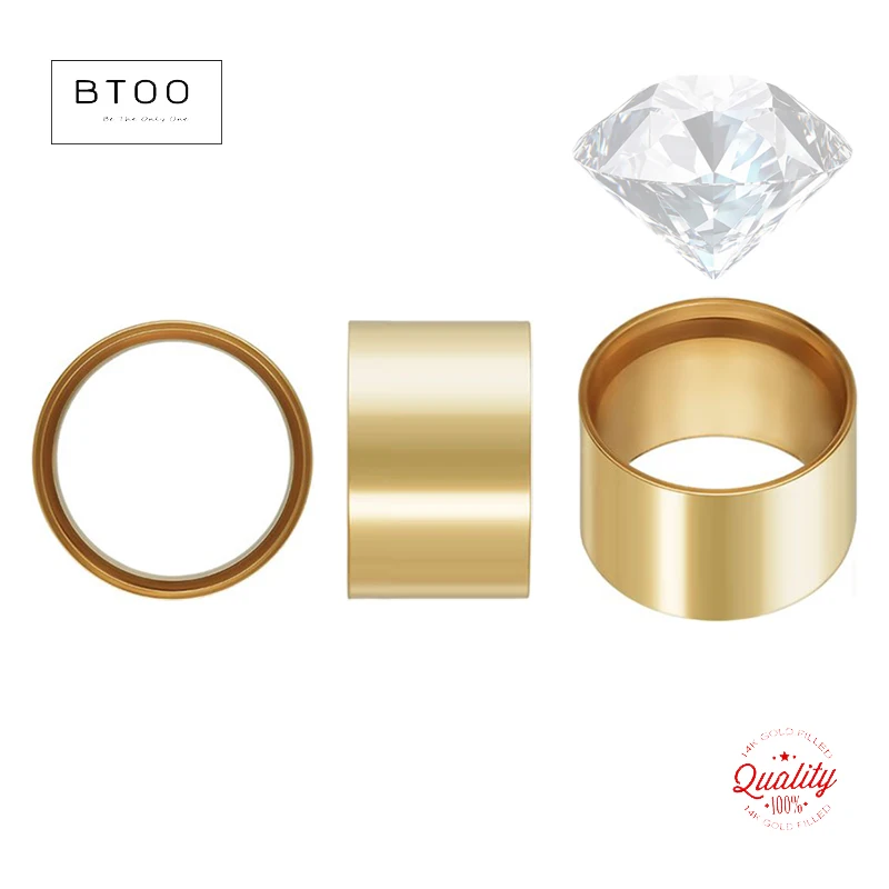 Наполненная золотом 14 карат открытая плоская задняя панель установка камня