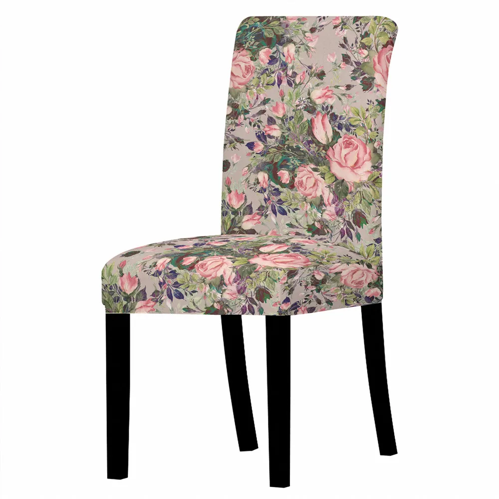 

Rustic Floral Print Home Decor Chair Cover Removable Anti-dirty Dustproof Stretch Chair Cover Chairs for Bedroom Dining Chairs